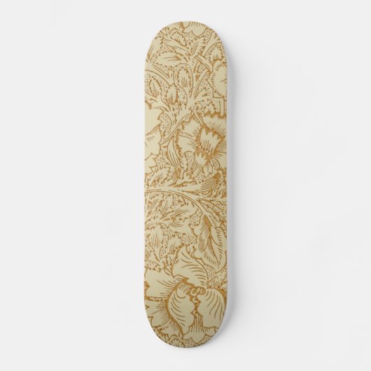 William Morris Poppy Floral Wallpaper Skateboard (Voorkant)
