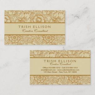 William Morris Poppy Floral Wallpaper Visitekaartje