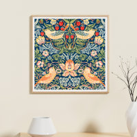 William Morris poster carré fraise