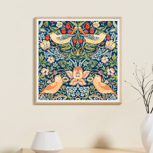 William Morris poster carré fraise