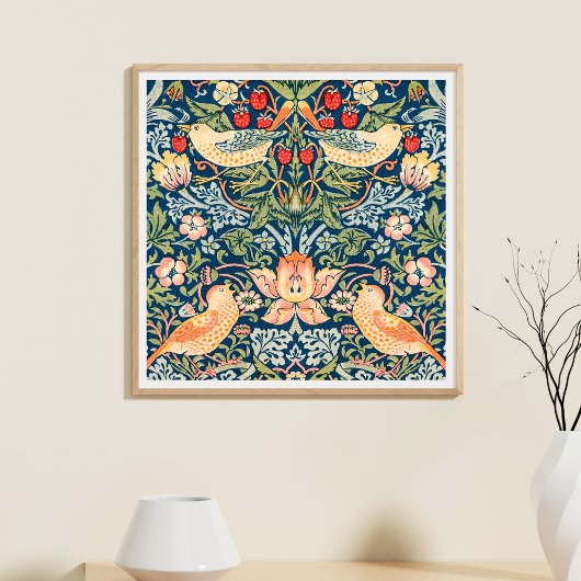 William Morris poster carré fraise