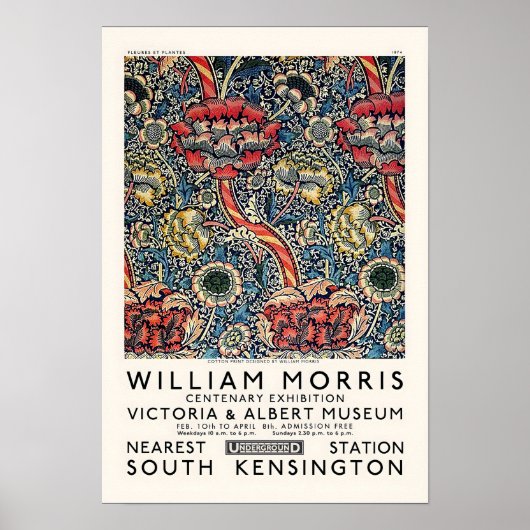 WILLIAM MORRIS Print, Victoria and Albert Museum  Poster (Voorkant)