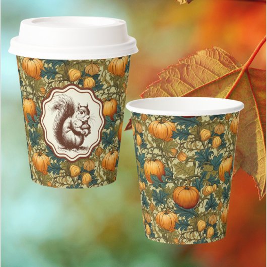 William Morris Pumpkin Squirrel Paper cup Papieren Bekers