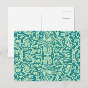 William Morris Queen Anne Teal Vogel Bloem Kunst Briefkaart