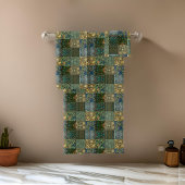 William Morris Quilt Patchwork Greens Blues Bad Handdoek