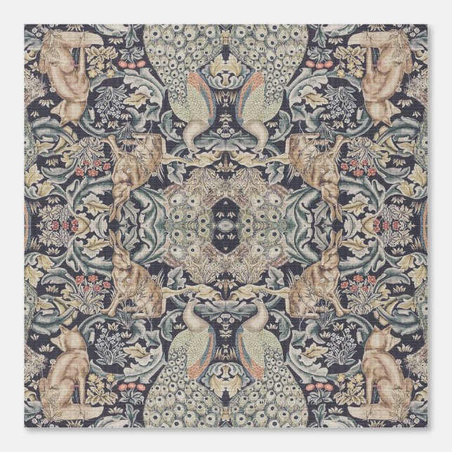William Morris Rabbit, Peacock en Fox Behang (Voorkant)