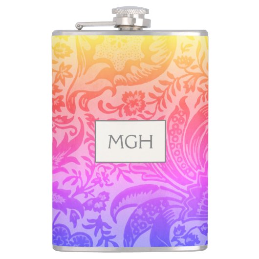  William Morris Rainbow Botanical Monogram Heupfles (Voorkant)