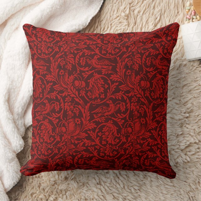  William Morris Red Birds gebladerte fruit Kussen (Deken)