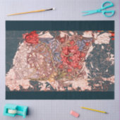 William Morris RED FLOWER OVER BLUE Tissue Paper Tissuepapier (Craft)