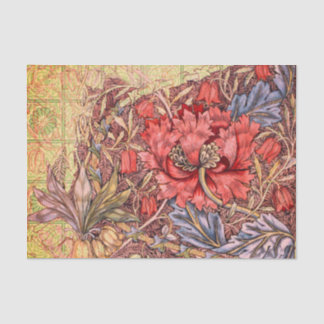 William Morris RED FLOWER Tissue Paper Tissuepapier