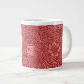 William Morris Red Marigold Pattern met Initiaal Extra Grote Beker (Voorkant rechts)