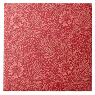 William Morris Red Marigold Pattern Tegeltje
