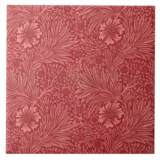 William Morris Red Marigold Pattern Tegeltje (Voorkant)