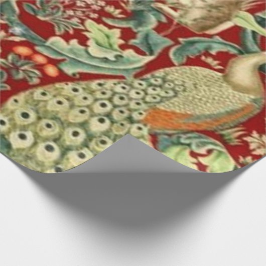William Morris Red Pattern Forest Cadeaupapier (Hoek)