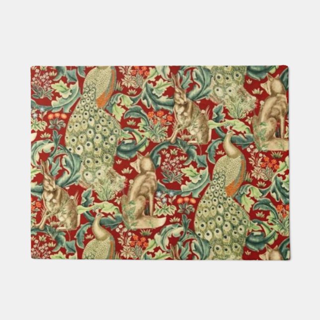 William Morris Red Pattern Forest Deurmat (Voorkant)