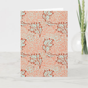 William Morris RED PATTERN Gevouwen Wenskaart Kaart