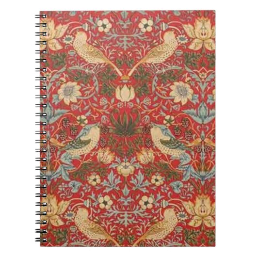 William Morris Red Strawberry Thief Notitieboek (Voorkant)
