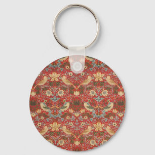 William Morris Red Strawberry Thief Sleutelhanger