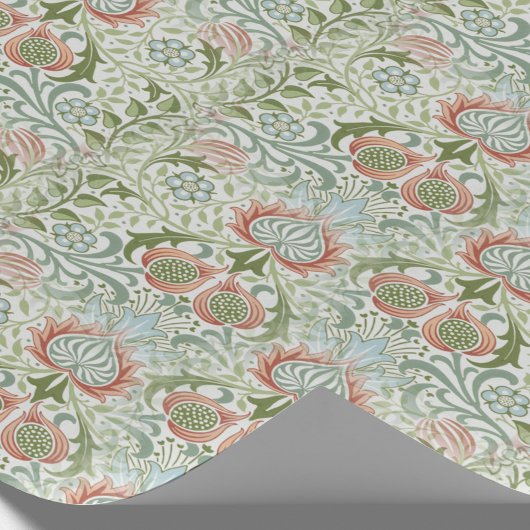 William Morris remixte groene rode Perzische bloem Cadeaupapier