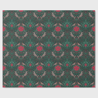 William Morris Rendier Kerst Damast Cadeaupapier