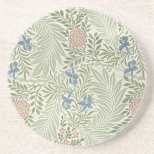 William Morris Ridderspoor Bloemig Behang Zandsteen Onderzetter