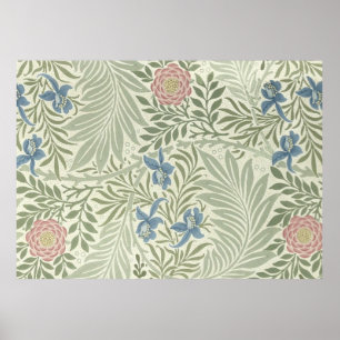 William Morris Ridderspoor Bloemig Behangpatroon Poster