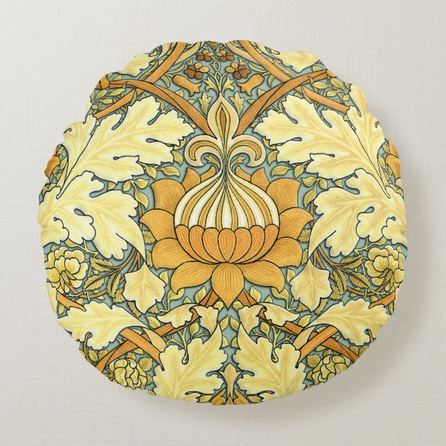 William Morris rijk  patroon Rond Kussen (Voorkant)