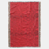 William Morris  rood gestempeld fluwelen patroon Deken (Voorkant Verticaal)