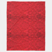 William Morris rood gestempeld fluwelen patroon Fleece Deken (Voorkant)
