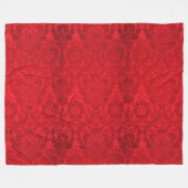 William Morris rood gestempeld fluwelen patroon Fleece Deken (Voorkant (Horizontaal))