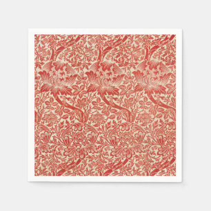 William Morris Roos en Distel Bloem Rood Servet