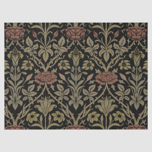 William Morris Roos en Lily Pattern Tissuepapier (Voorkant)