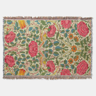 William Morris Roos Floral Chintz Pink Deken