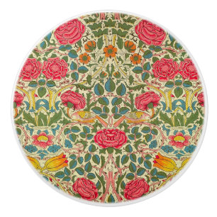 William Morris Roos Floral Chintz Pink Keramische Knop