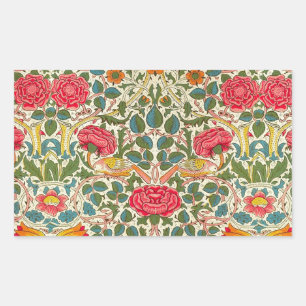 William Morris Roos Floral Chintz Pink Rechthoekige Sticker