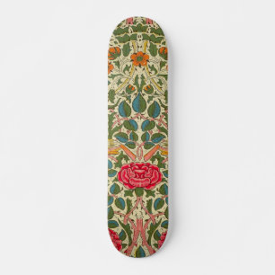 William Morris Roos Floral Chintz Pink Skateboard