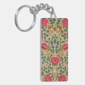 William Morris Roos Floral Chintz Pink Sleutelhanger (Voorkant Links)