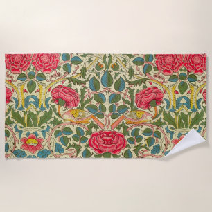 William Morris Roos Floral Chintz Pink Strandlaken