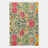 William Morris Roos Floral Chintz Pink Theedoek (Verticaal)