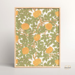 William Morris Roos Floral Home Decor Vintage Desi Poster