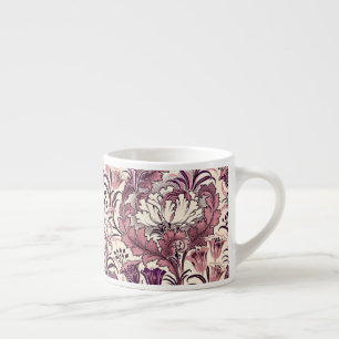 William Morris Roos Gold Cream Floral Pattern Espresso Kop
