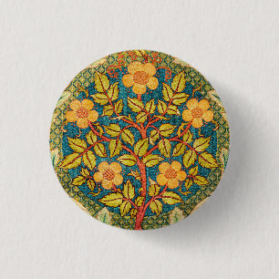 William Morris Roos Krans: Klassieke Kunst & Ambac Ronde Button 3,2 Cm