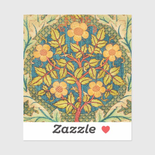 William Morris Roos Krans: Klassieke Kunst & Ambac Sticker (Vel)