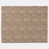  William Morris Roos Pink Yellow Bird Flor Fleece Deken (Voorkant (Horizontaal))