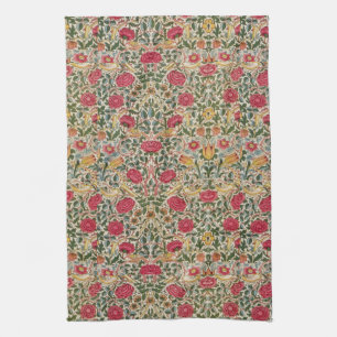  William Morris Roos Pink Yellow Bird Flor Theedoek
