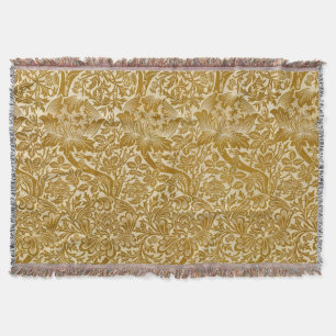 William Morris Roos & Thistle Floral Golden Deken