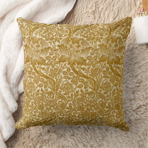 William Morris Roos & Thistle Floral Golden Kussen