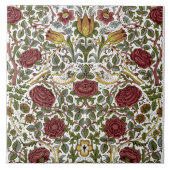 William Morris  Roos & vogelpatroon Tegeltje (Voorkant)