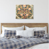 William Morris Roos Wreath  Flowering Roos Canvas Afdruk (Insitu (Slaapkamer))