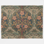 William Morris Roos Wreath  Flowering Roos Fleece Deken (Voorkant (Horizontaal))
